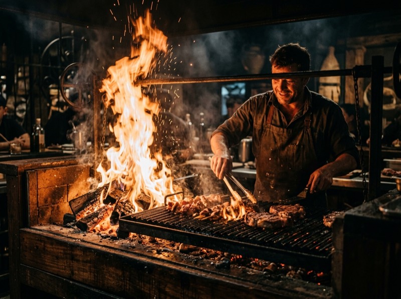 Parrilla: Show de fuego en vivo