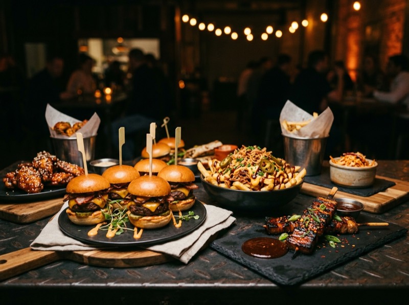 Parrilla: Menús fast‑good para eventos